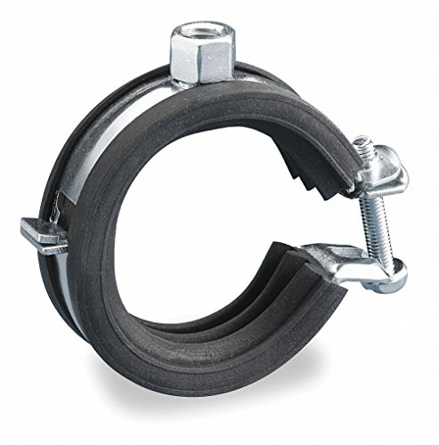 NVENT Caddy Cushioned Pipe Clamp, Electro-Galvanized Steel, EPDM-SBR Rubber
