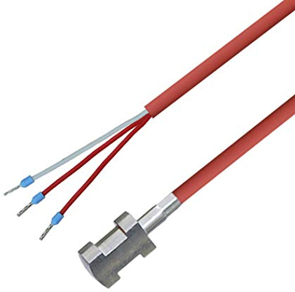 iOVEO 004AL01302 - Rohranlegefühler PT100 3-Leiter mit Silikon-Leitung inkl. Befestigung bis 200°C, 2 Meter