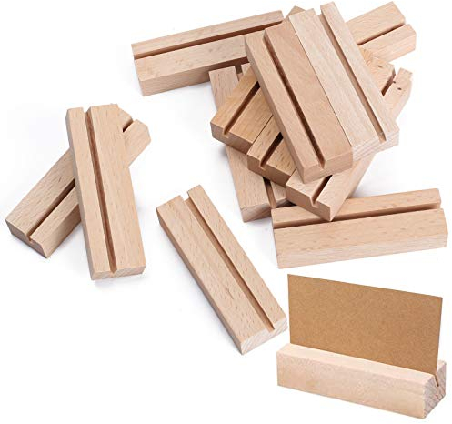 KINDPMA 15pcs Kartenhalter Tischkartenhalter Rustikale Holz Kartenhalter Namesschild Fotohalter Nummernfotoständer Platzkarte für Party Dekoration Kartenhalter Hochzeiten