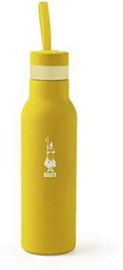 Bialetti To Go Bottiglia Termica, con Doppia Parete, Mantiene Il Caldo per 12 h e Il Freddo per 24 h, Acciaio, capacità 500 ml, Giallo