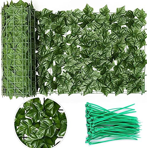Künstlicher Efeu Sichtschutz Bildschirm, Erweiterbare künstliche Hecken Zaun Faux Ivy Vine Leaf Dekoration für Indoor Outdoor Garten (50 * 300cm)