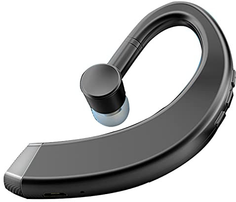 Saycker Bluetooth 5.0 öronkrok trådlösa hörlurar, Bluetooth-öronsnäcka, öronpropp headset med mikrofon, ett öra brusreducerande hörlurar smärtfri användning, för utomhus (svart)