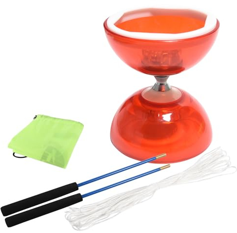 Diábolo Yoyo de triple rodamiento con poste profesional, copas transparentes duraderas