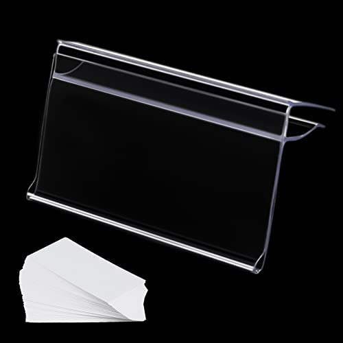 50 soportes para etiquetas de estante de vidrio con insertos para estantes de vidrio de 1/4 a 3/8 pulgadas