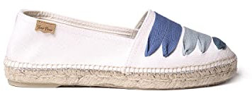 Espadrille pour Femme en Tissu de Coton - Rose - Bleu, 38 EU