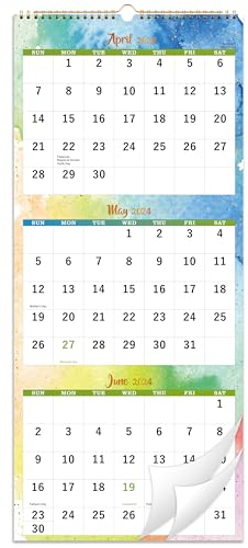 Wandkalender 2023 – 3-Monats-Wandkalender Display (gefaltet in einem Monat), 27.9x66 cm, Januar 2023 – 2. 2. 023, P Ideal für die tägliche Organisation und Planung – Aquarelltinte