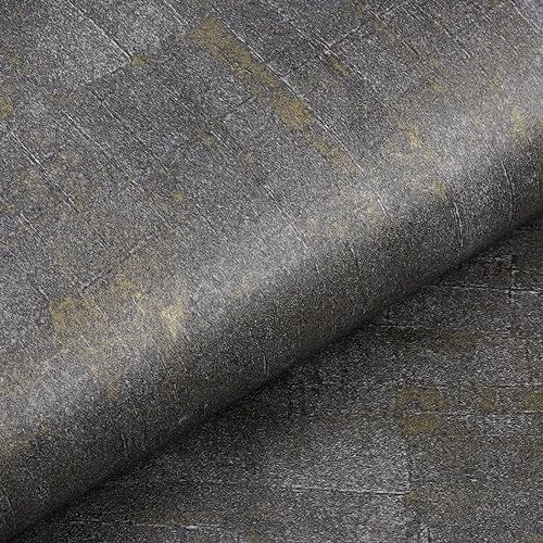 Livelynine Papel Pintado Pared Gris Oscuro y Dorado Impermeable Papel Pintado Autoadhesivo Pared Dormitorio Salon Papel Adhesivo Pared Habitacion Negro y Oro Vinilo Adhesivo Muebles Armarios 40CMx2M