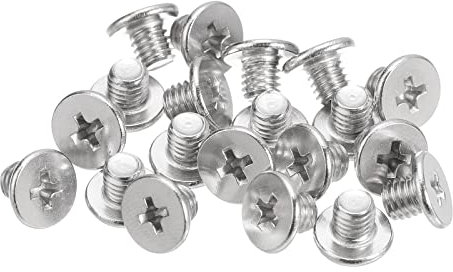 sourcing map Tornillos de Cabeza Redonda Plana M5-0,8x5mm 50uds, Tornillos de Máquina de Accionamiento Phillips de Acero Inoxidable 304, Sujetador de Hardware para Conexión de Muebles