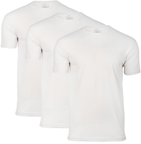 True Classic Mens T-Shirts - Short Sleeve Crew Neck Plain Novelty T Shirt for Men, Pack of 3, White, XL