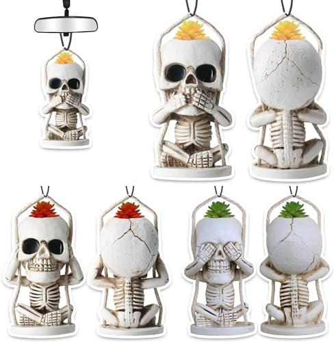 Duftbaum Auto lustig x3,Schwingenden Schädel Auto Duftspender Duftbaum Auto Tuning, car air freshener, Duftanhänger Auto-Black Ice