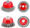 4 Stück Winkelschleifer Drahtbürsten Set, M14 Stahlbürste Akkuschrauber, 75/100 mm Drahtbürste Flex, Topfbürste Bohrmaschine, für Garten Unkraut und Moos