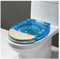 Delphin und Seestern 3D-Harz-Toilettensitz mit langsam schließendem Deckel, strapazierfähig, Ozean-Serie, WC-Abdeckung mit echten Muscheln und Sand, passend für U/V/O-Toiletten