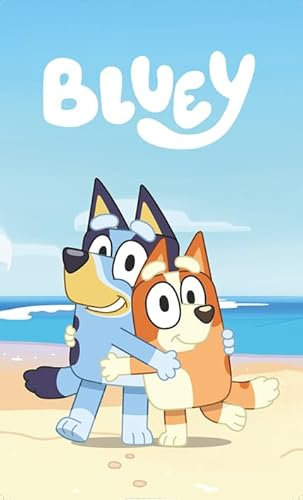 Jerry Fabrics Bluey Bingo Strandtuch für Kinder Schwimmen Kinder Badetuch Geschenk, 70 x 140 cm, Blau