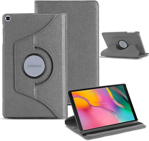 360-Degree Rotating Case for Samsung Galaxy Tab A 10.1 2019 (T510/T515/T517), Leather Stand Cover (Grey)