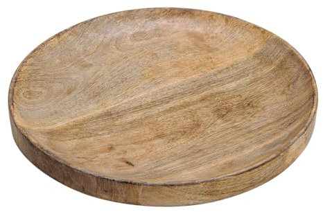 LivuX Ciotola decorativa in legno di mango, marrone, rotonda, diametro 30 cm, lavorazione di alta qualità, dimensioni 30 x 4 cm, decorazione elegante per ogni occasione, 1145