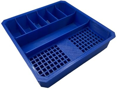 Impact bit holder insert designed for Milwaukee PACKOUT Low Profile Organizers (7 Compartment + 110 Bit) (Blue)