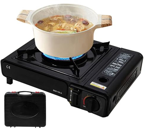 Fornello Portatile - Stufa a Cassetta da Esterno,Bruciatore Con Controllo Preciso Temperatura Accensione Automatica Antivento Per Escursionismo Trekking Campeggio Eventi Casa