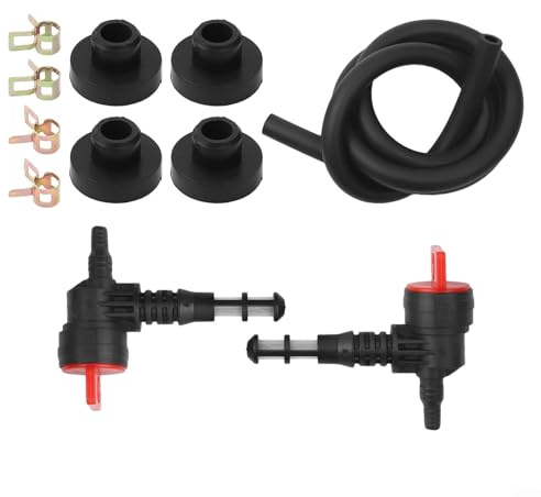 Besttoolifes Kit de válvula de cierre de combustible para generadores portátiles y limpiadores rotativos de alta presión - Válvula de ángulo de 90°, incluye 2 válvulas, 4 ojales, 4 abrazaderas, 1