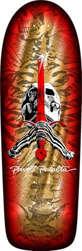 Powell Peralta Skull & Sword Reissue Skateboard Deck, Gold Foil, 10 x 30