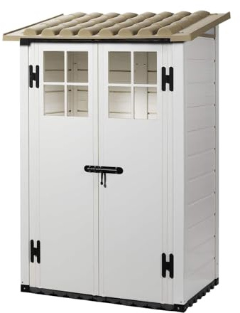 GARDIUN KSP38215 - Caseta de Resina Tuscany Evo 100 2 Puertas 1,32 m² - 95x139x201 cm