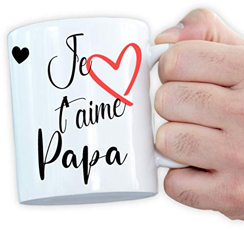 Mug personnalisé papa ou maman - Cadeau original - Déclaration d'amour - Tasse magique (Je t'aime papa)