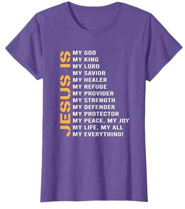 Jesus Lord God Savior Devotee Gift Idea Jesus T-Shirt - Men's Unisex Kids - Black - Religious Theme - Long Sleeve - Small - Crew Neck - Classic Fit - Stretchable - Cotton 60% Polyester 40%