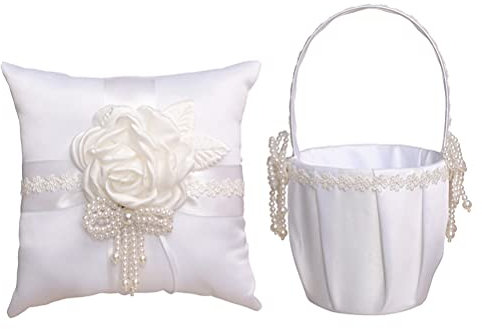 PRETYZOOM 2 stücke Ehering Ring Kissen Braut Ring Kissen Blume Ring Kissen Hochzeit Korb Zubehör für die Hochzeitsfeier