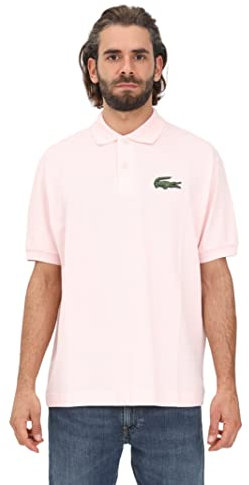 Lacoste Polo Loose Fit Misto, Rosa fiammante, S
