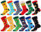 WeciBor Calzini in Cotone Colorato Divertente Fantasia Arte da Uomo 12 paia, Taglie 43-46