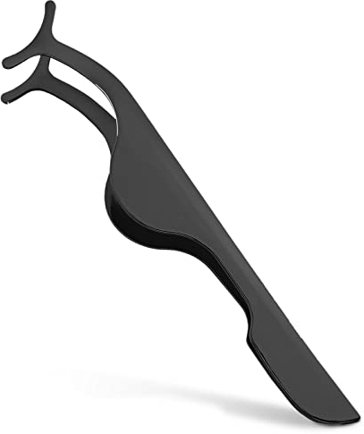 Sibba False Lash Tweezers 1 Piece Volume Eyelash Extension Wearing Remover Curlers Applicator Tool Anti-slip Grip Holder Tools Eye Makeup Curved Tip Clip Set Clamp