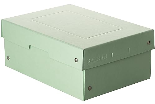 Original Falken PureBox Pastell. Made in Germany. 100 mm hoch DIN A5 grün. Aufbewahrungsbox mit Deckel aus stabilem Karton Vegan Geschenkbox Transportbox Schachtel Allzweckbox