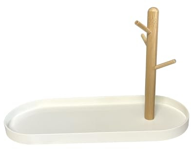 BUYSK Auffangtablett für den Eingangstisch, mit 3 Ebenen, Holzregal für Schlüssel, Armbänder, Uhren, Schmuck, Telefon (Stadion)