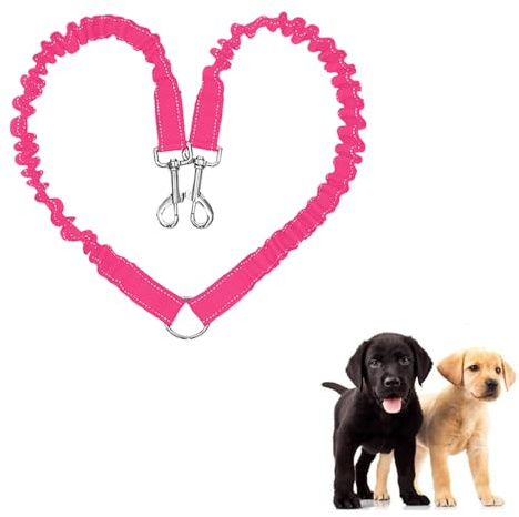 JVHLOV Double Dog Lead Coupler, 360° Rotatable and Adjustable Dual Dog Leash, No Tangles for Small, Training and Jogging, For Walking Puppy, Small, Medium, Large dog