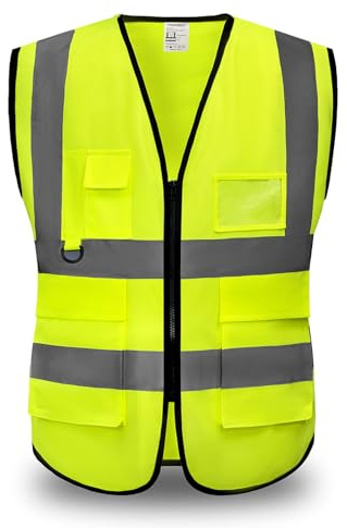 YUANVEST Gilet d'alerte de sécurité, gilet de sécurité réfléchissant haute visibilité, gilet réfléchissant à rayures réfléchissantes haute visibilité, conforme à la norme ANSI/ISEA