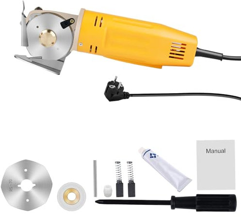 Machine de découpe électrique, ciseaux électriques portatifs pour tissu, cuir, textile, hauteur de coupe de 25 mm, machine de découpe portable avec accessoire de couture (220 V)