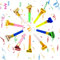 Yeefunjoy 10 Pezzi Trombette Festa Compleanno, Trombette Colorate Party Blower Whistle Toy for Kids, Trombette Festa Compleanno Partito Fischietto per Matrimoni Carnevale Compleanno Bambini