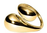 Purelei Swirl Ring – Verstellbarer Statement-Ring mit geschwungener Form – Edelstahl 14K/18K vergoldet – Tropfendesign – Größen S/M & M/L – 7,16 g – Wasserfest (Gold, S-M)