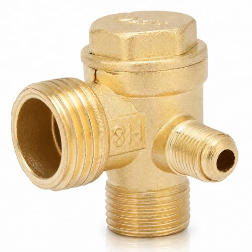 Uadme Válvula de Retención Antirretorno para Compresor, Rosca de 3 Vías Válvula de Retención de Rosca Macho, Accesorios Compresor Aire, 20×16×10mm