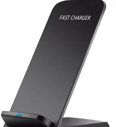 Caricatore Wireless 15W Fast Charge – Supporto Universale per Smartphone, Ricarica Rapida Qi, Base Antiscivolo, Design Compatto per Casa e Ufficio (Nero)