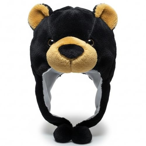 Lawnrden Gorro de Osos|Sombrero de Oso, Orejeras de Felpa Unisex Osos de Invierno, Forro Polar Acogedor, Gorro cálido de Invierno con Animales para niños, Adolescentes y Adultos