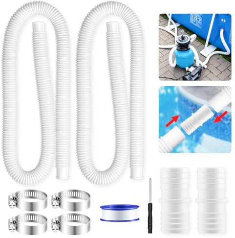 Feelhap 2 mangueras para piscina sobre tierra 32mmx150cm,Kit Manguera PE