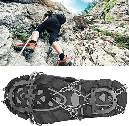 Stylebest Universal 14 Tänder Anti-slip Stegjärn för Vandring och Klättring i Orange och Grått Slitstarkt Gummi och Stål 2 Enheter