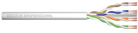 DIGITUS Roh-Patchkabel Cat-6 - Meterware Unkonfektioniert - 305 m - U-UTP Netzwerk-Kabel - LSZH - AWG 26/7 - Grau