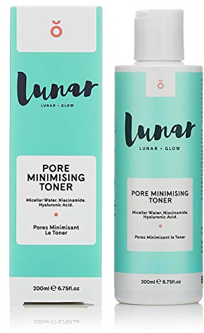 Gesichtswasser von Lunar Glow, welches die Poren verfeinert mit Niacinamid und Hyaluronsäure