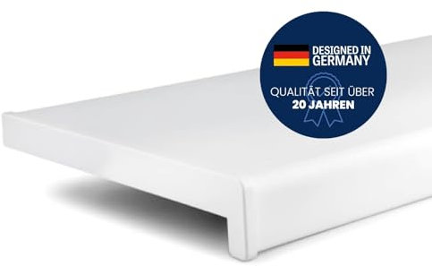 TJ Fensterbank Innen I 10 x 150 cm I weiß I hochwertige PVC Fensterbank mit Seitenabschluss I Fensterbrett kratzfest & feuchtigkeitsundurchlässig I pflegeleichter & langlebiger Fenstersims für Innen