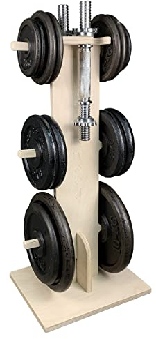 Meanswood Hantelständer Gewichteständer Hantelablage Hantelbank Kurzhantelständer Scheibenaufnahmen Langhantelständer 120 kg Made in Italy