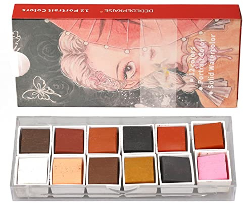 12 Farben Gouache-Farben-Set Metallic-Aquarell-Set Tragbares und Kompaktes Künstlerzubehör für Mal- und Aquarelltechniken