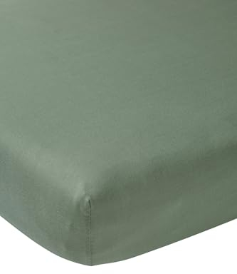 Meyco Home Basic Jersey Uni Spannbettlaken für 1-Person (Bettlaken mit weicher Jersey-Qualität, aus 100% Baumwolle, perfekte Passform durch Rundum-Gummizug, Maße: 120 x 200 cm), Waldgrün