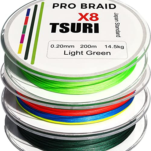 Tresse de Pêche 8 Brins – 12/100 à 25/100 – 100m – Ultra Résistante & Fluide – Multicolor, Vert Clair ou Vert Foncé – Eau Douce & Mer (Vert Fonce, 12/100-100m - 6kg)