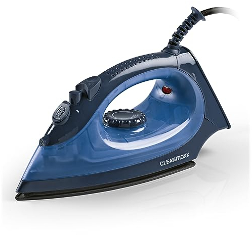 CLEANmaxx Dampfbügeleisen mit Temperatur- & Dampfregler | Geeignet zum Trocken- & Dampfbügeln | Mit vertikaler Dampffunktion für Gardinen & hängende Kleidung | Ideal für empfindliche Stoffe
